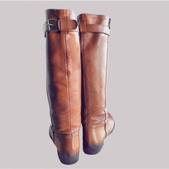 Italian Belted Genuine Leather Brown Riding Boot- Size Euro 37 - Picture 12 of 15